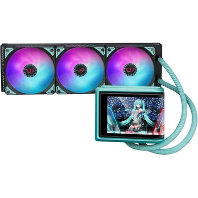 Asus ROG Ryuo IV SLC 360 ARGB MIKU, Refroidissement liquide CPU, Noir, Turquoise Asus ROG Ryuo IV SLC 360 ARGB MIKU, Refroidissement liquide CPU, Noir, Turquoise