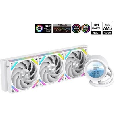 Sama Gears Q60 White 360mm AIO, Refroidissement liquide CPU, Blanc Sama Gears Q60 White 360mm AIO, Refroidissement liquide CPU, Blanc