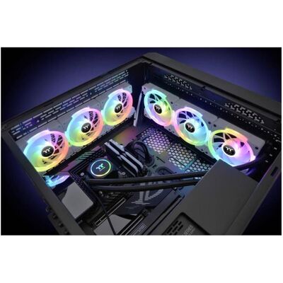 Thermaltake TT SWAFAN EX14 RGB FAN Premium 3er wh CL-F162-PL14SW-A (140 mm, 3x), Ventilateur PC, Blanc Thermaltake TT SWAFAN EX14 RGB FAN Premium 3er wh CL-F162-PL14SW-A (140 mm, 3x), Ventilateur PC, Blanc