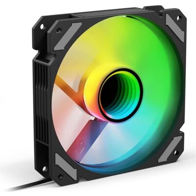 Sharkoon SHARK Mirror RGB PWM REVERSE (noir) (120 mm, 1x), Ventilateur PC, Noir, Multicolore Sharkoon SHARK Mirror RGB PWM REVERSE (noir) (120 mm, 1x), Ventilateur PC, Noir, Multicolore