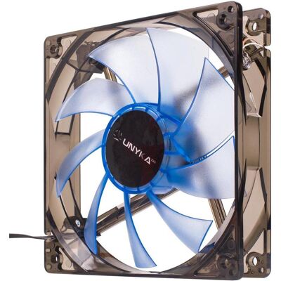 Unykach 51791 (120 mm, 1x), Ventilateur PC, Bleu, Transparent, Gris Unykach 51791 (120 mm, 1x), Ventilateur PC, Bleu, Transparent, Gris