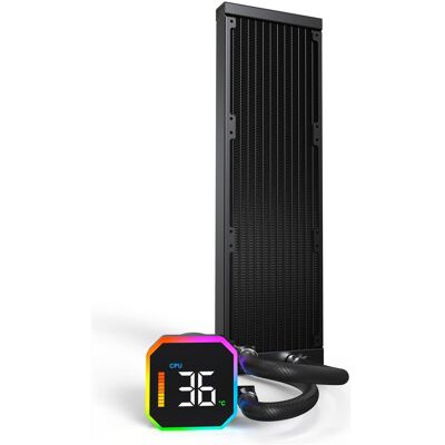 Montech HyperFlow Digital 360 Black, Refroidissement liquide CPU, Noir Montech HyperFlow Digital 360 Black, Refroidissement liquide CPU, Noir