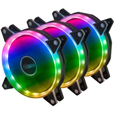 Akasa Vegas AR7 ARGB Fan Triple Kit (120 mm, 3x), Ventilateur PC, Transparent, Noir Akasa Vegas AR7 ARGB Fan Triple Kit (120 mm, 3x), Ventilateur PC, Transparent, Noir