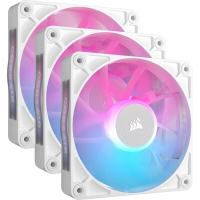 Corsair iCUE LINK RX120 RGB (120 mm, 3x), Ventilateur PC, Blanc Corsair iCUE LINK RX120 RGB (120 mm, 3x), Ventilateur PC, Blanc