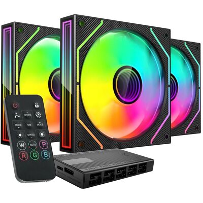 Mars Gaming Mf3dprokit (120 mm, 3x), Ventilateur PC, Noir Mars Gaming Mf3dprokit (120 mm, 3x), Ventilateur PC, Noir