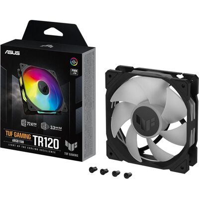 Asus Ventilateur TUF GAMING TR120 FAN ARGB BLK (120 mm, 1x), Ventilateur PC, Noir Asus Ventilateur TUF GAMING TR120 FAN ARGB BLK (120 mm, 1x), Ventilateur PC, Noir