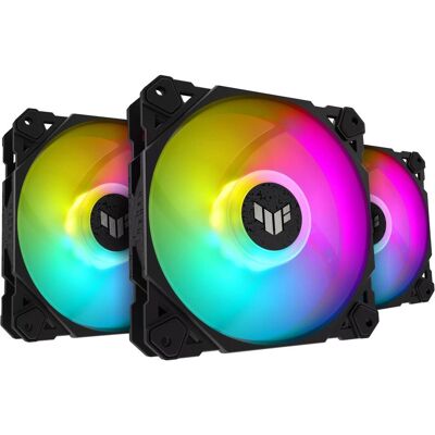 Asus TUF Gaming TF120 ARGB Pack de 3 pièces (120 mm, 3x), Ventilateur PC, Noir Asus TUF Gaming TF120 ARGB Pack de 3 pièces (120 mm, 3x), Ventilateur PC, Noir