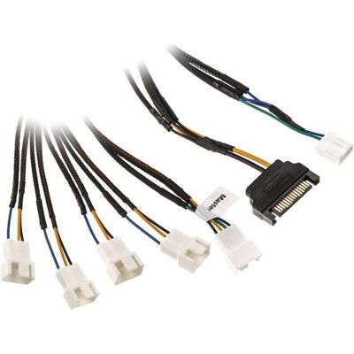 Akasa Câble de distribution Flexa FP5S PWM (5 ventilateurs) - sleeved (45 cm, PWM à 4 broches, SATA), Câble interne (PC) Akasa Câble de distribution Flexa FP5S PWM (5 ventilateurs) - sleeved (45 cm, PWM à 4 broches, SATA), Câble interne (PC)