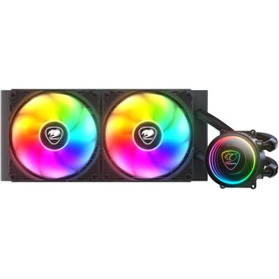 Cougar Kit Watercooling AIO Poseidon Elite RGB - 240mm (Noir), Refroidissement liquide CPU, Noir, Multicolore Cougar Kit Watercooling AIO Poseidon Elite RGB - 240mm (Noir), Refroidissement liquide CPU, Noir, Multicolore