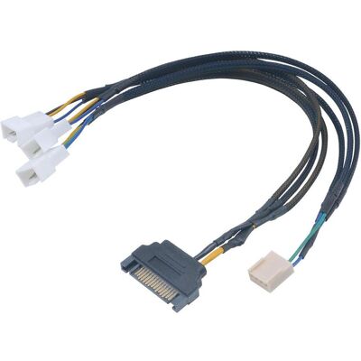 Akasa Câble de distribution Flexa FP3S PWM (3 ventilateurs) - tressé (30 cm, PWM à 4 broches, SATA), Câble interne (PC) Akasa Câble de distribution Flexa FP3S PWM (3 ventilateurs) - tressé (30 cm, PWM à 4 broches, SATA), Câble interne (PC)