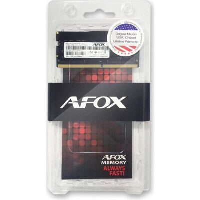 AFOX SO-DIMM DDR4 8GB 2666MHZ AFSD48FK1P (1 x 8GB, 2666 MHz, RAM DDR4, SO-DIMM), Mémoire vive, Noir AFOX SO-DIMM DDR4 8GB 2666MHZ AFSD48FK1P (1 x 8GB, 2666 MHz, RAM DDR4, SO-DIMM), Mémoire vive, Noir