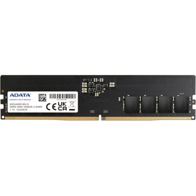 Adata AD5U480016G-R (1 x 16GB, 4800 MHz, RAM DDR5, U-DIMM), Mémoire vive, Noir Adata AD5U480016G-R (1 x 16GB, 4800 MHz, RAM DDR5, U-DIMM), Mémoire vive, Noir