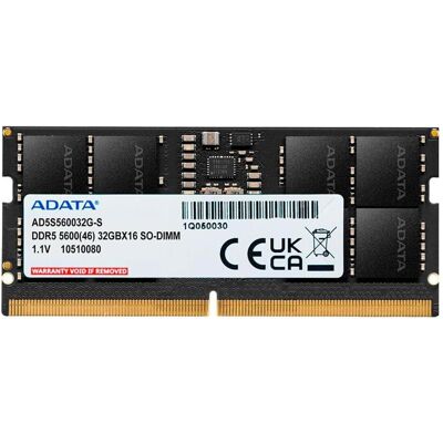 Adata SO-DDR5 32 Go 5600-46 Premier simple plateau (1 x 32GB, 5600 MHz, RAM DDR5, SO-DIMM), Mémoire vive, Noir Adata SO-DDR5 32 Go 5600-46 Premier simple plateau (1 x 32GB, 5600 MHz, RAM DDR5, SO-DIMM), Mémoire vive, Noir