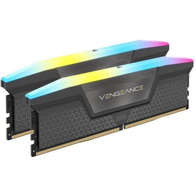 Corsair Vengeance RGB (2 x 8GB, 6000 MHz, RAM DDR5, U-DIMM), Mémoire vive, Gris Corsair Vengeance RGB (2 x 8GB, 6000 MHz, RAM DDR5, U-DIMM), Mémoire vive, Gris