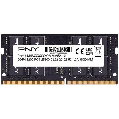 PNY Speicher 8GB DDR4 3200 SO-DIMM MN8GSD43200-SB (1 x 8GB, 3200 MHz, RAM DDR4, SO-DIMM), Mémoire vive, Noir PNY Speicher 8GB DDR4 3200 SO-DIMM MN8GSD43200-SB (1 x 8GB, 3200 MHz, RAM DDR4, SO-DIMM), Mémoire vive, Noir