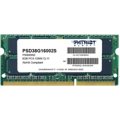 Patriot ligne de signature (1 x 8GB, 1600 MHz, RAM DDR3, SO-DIMM), Mémoire vive, Vert Patriot ligne de signature (1 x 8GB, 1600 MHz, RAM DDR3, SO-DIMM), Mémoire vive, Vert