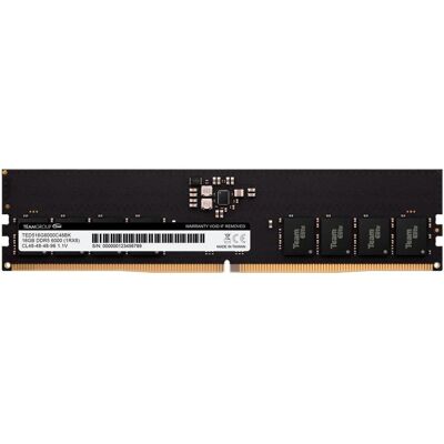 Team Group RAM Team D5 6000 16 Go CL48 Elite (1 x 16GB, 6000 MHz, RAM DDR5, DIMM), Mémoire vive, Noir Team Group RAM Team D5 6000 16 Go CL48 Elite (1 x 16GB, 6000 MHz, RAM DDR5, DIMM), Mémoire vive, Noir