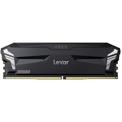 Lexar 32GB (16GBx2) Ares DDR5 PC5-48000 6000MHz Kit (2 x 16GB, 6000 MHz, RAM DDR5, DIMM), Mémoire vive, Noir, Gris Lexar 32GB (16GBx2) Ares DDR5 PC5-48000 6000MHz Kit (2 x 16GB, 6000 MHz, RAM DDR5, DIMM), Mémoire vive, Noir, Gris