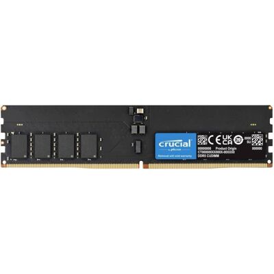 Crucial 16GB DDR5-6400 CUDIMM (1 x 16GB, 6400 MHz, RAM DDR5, DIMM), Mémoire vive, Noir Crucial 16GB DDR5-6400 CUDIMM (1 x 16GB, 6400 MHz, RAM DDR5, DIMM), Mémoire vive, Noir