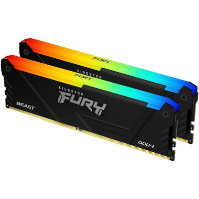 Kingston Fury Beast (2 x 16GB, 3200 MHz, RAM DDR4, DIMM), Mémoire vive, Noir Kingston Fury Beast (2 x 16GB, 3200 MHz, RAM DDR4, DIMM), Mémoire vive, Noir