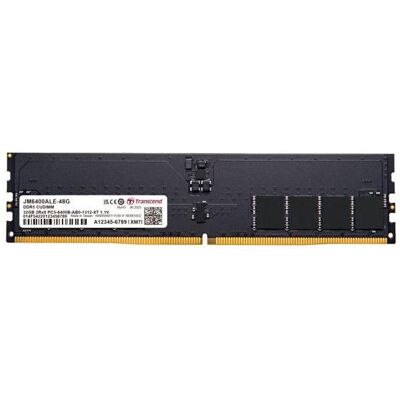Transcend DDR5 48GB PC 6400 CL52 JM6400ALE-48G, CUDIMM (1 x 48 Go, 6400 MHz, RAM DDR5, DIMM), Mémoire vive Transcend DDR5 48GB PC 6400 CL52 JM6400ALE-48G, CUDIMM (1 x 48 Go, 6400 MHz, RAM DDR5, DIMM), Mémoire vive