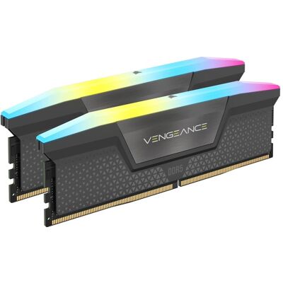 Corsair Vengeance (2 x 16GB, 6000 MHz, RAM DDR5, DIMM), Mémoire vive, Noir, Gris Corsair Vengeance (2 x 16GB, 6000 MHz, RAM DDR5, DIMM), Mémoire vive, Noir, Gris