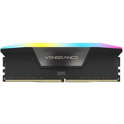 Corsair VENGEANCE RGB DDR5 5200MT/s 8GB (1 x 8GB, 5200 MHz, RAM DDR5, DIMM), Mémoire vive, Noir Corsair VENGEANCE RGB DDR5 5200MT/s 8GB (1 x 8GB, 5200 MHz, RAM DDR5, DIMM), Mémoire vive, Noir