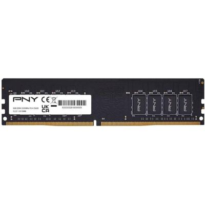PNY 8GB DDR4 3200MHz DIMM Speicher MD8GSD43200-SB (1 x 8GB, 3200 MHz, RAM DDR4, DIMM), Mémoire vive, Noir PNY 8GB DDR4 3200MHz DIMM Speicher MD8GSD43200-SB (1 x 8GB, 3200 MHz, RAM DDR4, DIMM), Mémoire vive, Noir