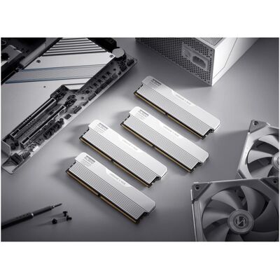 Klevv 32GB (16GBx2) URBANE V RGB 6400MHz CL32 DDR5 Kit White (2 x 16GB, 6400 MHz, RAM DDR5, DIMM), Mémoire vive, Blanc Klevv 32GB (16GBx2) URBANE V RGB 6400MHz CL32 DDR5 Kit White (2 x 16GB, 6400 MHz, RAM DDR5, DIMM), Mémoire vive, Blanc
