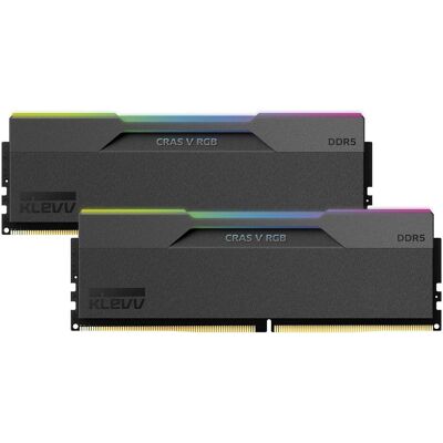 Klevv 32GB (16GBx2) CRAS V DDR5 6000MHz Black Kit (2 x 16GB, 6000 MHz, RAM DDR5), Mémoire vive, Noir Klevv 32GB (16GBx2) CRAS V DDR5 6000MHz Black Kit (2 x 16GB, 6000 MHz, RAM DDR5), Mémoire vive, Noir