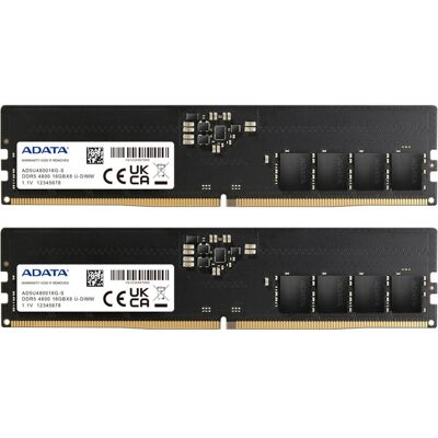 Adata DDR5 32GB 4800-40 K2 Premier Tray double plateau (2 x 16GB, 4800 MHz, RAM DDR5, U-DIMM), Mémoire vive, Noir Adata DDR5 32GB 4800-40 K2 Premier Tray double plateau (2 x 16GB, 4800 MHz, RAM DDR5, U-DIMM), Mémoire vive, Noir