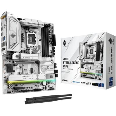 ASRock Płyta główna Z890 Steel Legend WiFi (LGA 1851, Intel Z890, ATX), Carte mère ASRock Płyta główna Z890 Steel Legend WiFi (LGA 1851, Intel Z890, ATX), Carte mère