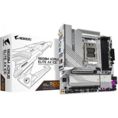Gigabyte B650M Aorus Elite AX ICE (AM5, AMD B650, mATX), Carte mère Gigabyte B650M Aorus Elite AX ICE (AM5, AMD B650, mATX), Carte mère