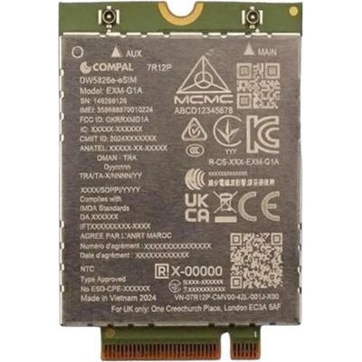 Dell Wireless Mobile Modem DW5826E (Mini PCI Express), Carte réseau, Argent Dell Wireless Mobile Modem DW5826E (Mini PCI Express), Carte réseau, Argent