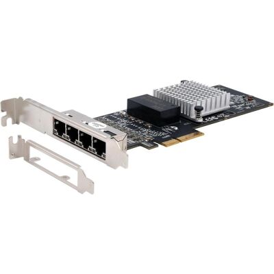 EXSYS PCI-E Karte Ethernet 4x 1 Gbit/s (Intel) (Mini PCI Express), Carte réseau EXSYS PCI-E Karte Ethernet 4x 1 Gbit/s (Intel) (Mini PCI Express), Carte réseau