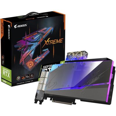 Gigabyte Aorus GeForce RTX 3080 Xtreme Waterforce WB 10G (10 Go, GDDR6X), Carte graphique, Noir Gigabyte Aorus GeForce RTX 3080 Xtreme Waterforce WB 10G (10 Go, GDDR6X), Carte graphique, Noir
