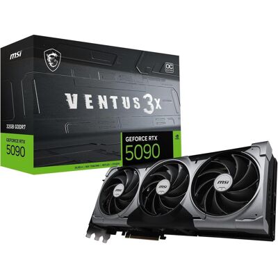 MSI GeForce RTX 5090 VENTUS 3X OC (32 Go, GDDR7), Carte graphique, Noir MSI GeForce RTX 5090 VENTUS 3X OC (32 Go, GDDR7), Carte graphique, Noir