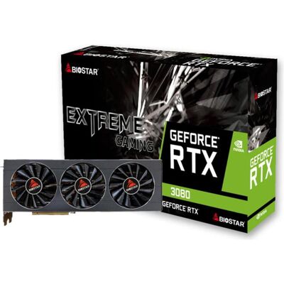 Biostar GeForce RTX 3080 (10 Go, GDDR6), Carte graphique, Noir Biostar GeForce RTX 3080 (10 Go, GDDR6), Carte graphique, Noir