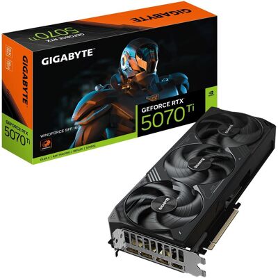 Gigabyte GeForce RTX 5070 Ti Windforce SFF (16 Go, GDDR7), Carte graphique, Noir Gigabyte GeForce RTX 5070 Ti Windforce SFF (16 Go, GDDR7), Carte graphique, Noir