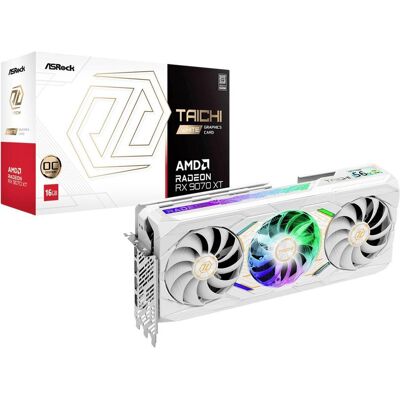 ASRock RX 9070 XT Taichi (16 Go, GDDR6), Carte graphique, Blanc ASRock RX 9070 XT Taichi (16 Go, GDDR6), Carte graphique, Blanc