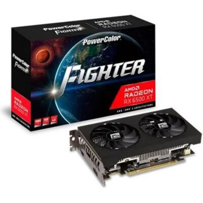 PowerColor Fighter V3 Radeon RX 6500 XT (4 Go, GDDR6), Carte graphique, Noir PowerColor Fighter V3 Radeon RX 6500 XT (4 Go, GDDR6), Carte graphique, Noir