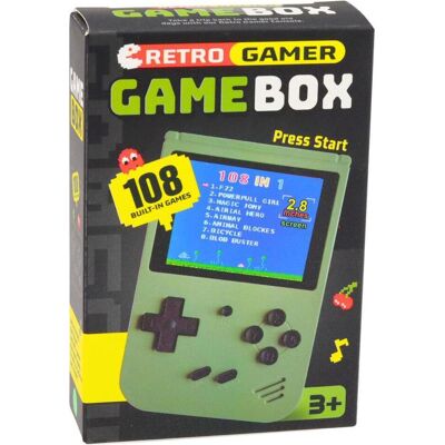 Lean Toys Elektronische Retro-Spielkonsole mit 108-in-1-LCD-Bildschirm, schwarz, Gaming rétro, Noir Lean Toys Elektronische Retro-Spielkonsole mit 108-in-1-LCD-Bildschirm, schwarz, Gaming rétro, Noir