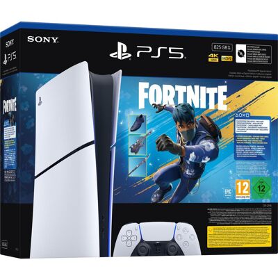 Sony PlayStation 5 Slim Digital + Fortnite Flowering Chaos, Console de jeu, Noir, Blanc Sony PlayStation 5 Slim Digital + Fortnite Flowering Chaos, Console de jeu, Noir, Blanc
