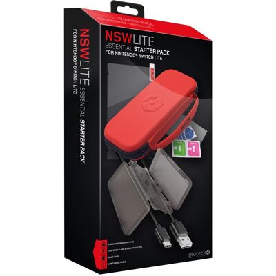 Gioteck Lite Essential Starter Pack Kit de protection (Switch Lite), Autres accessoires gaming, Noir, Rouge, Transparent Gioteck Lite Essential Starter Pack Kit de protection (Switch Lite), Autres accessoires gaming, Noir, Rouge, Transparent