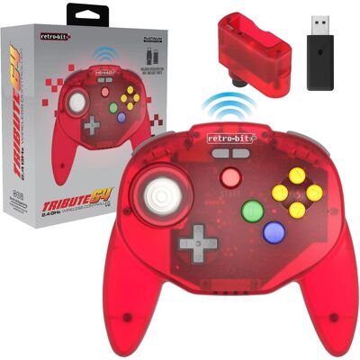 retro-bit Tribute 64 2.4GHz (Mac, PC, Switch), Manette, Rouge retro-bit Tribute 64 2.4GHz (Mac, PC, Switch), Manette, Rouge