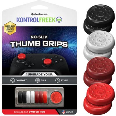 SteelSeries KF logo UNI Thumbgrip 8p - NP, Manette : accessoires, Noir, Rouge, Blanc SteelSeries KF logo UNI Thumbgrip 8p - NP, Manette : accessoires, Noir, Rouge, Blanc