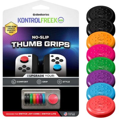 SteelSeries No-Slip Thumbgrip 8-pack - JOY (Switch), Manette : accessoires, Noir, Orange, Bleu, Rouge, Vert, Multicolore, Violet, Pink SteelSeries No-Slip Thumbgrip 8-pack - JOY (Switch), Manette : accessoires, Noir, Orange, Bleu, Rouge, Vert, Multicolore, Violet, Pink