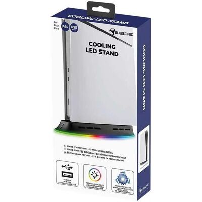 Subsonic Cooling LED stand for PS5 and PS5 Slim (PS5), Autres accessoires gaming, Noir Subsonic Cooling LED stand for PS5 and PS5 Slim (PS5), Autres accessoires gaming, Noir