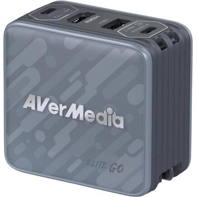 AVerMedia Station d'accueil, EliteGO (GC313Pro) Black, 100W GaN, HD, Enregistreur de jeu, Noir AVerMedia Station d'accueil, EliteGO (GC313Pro) Black, 100W GaN, HD, Enregistreur de jeu, Noir