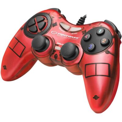 Esperanza Egg105r Fighter - Contrôleur De Jeu Avec PC De Vibration (PC), Manette, Rouge Esperanza Egg105r Fighter - Contrôleur De Jeu Avec PC De Vibration (PC), Manette, Rouge